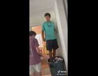 Collab BitchIG2 - Guy stepping on bottles in trashcan falls over 