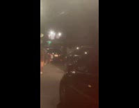 Guy cowboy hat ride horse street night