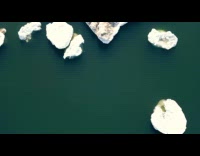 Aerial view of Lake Michigan ice floes