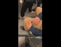 Man clips his fingernails on subway train #BluePointWhatTheL