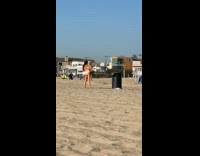 Two girls tiktok dance beach white bikini 