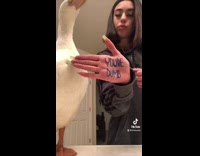 Girl duck with youre dumb thick sign