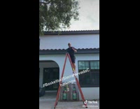 Guy catches drink from basketball 