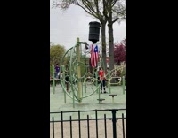 Collab WINY - Man climb playground balance barrel on head