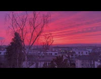 Purple orange sunset in Germany Sahara dust
