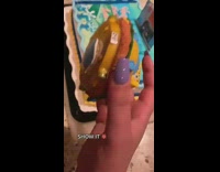 Friends trying to figure out spongebob car on cake 