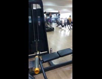 Man pull exercise fell down the floor