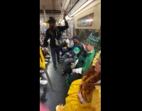 Group in costume for pride eve celebration