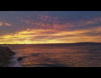 Beautiful sunrise in Malibu beach ocean sky