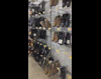Black leather shoe in walmart has mold