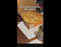 Three person thanksgiving with turkey and pizza