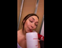 Girl before and after eating food 