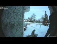 Guy falls on icy stairs 