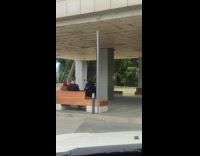 Pole shakes nonstop near the hospital parking lot