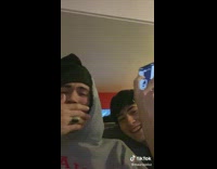 Guy pretends to shoot with gun app 