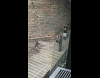 Collab IITW - Girl black long sleeves museum stairs photographer