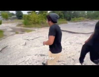 Man slips while hiking with friends 