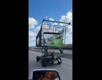 Man driving publix shopping cart car 