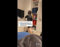 Guy pranks boy playing video game by turning tv off