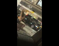 Woman dance and sing at the park in new york 