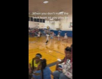 Boy wears wig joins the girl basketball team 