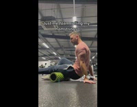Guy records himself doing awkward stretch on foam roller