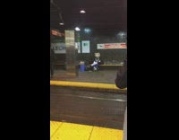 man with grey mouse mask playing piano blue