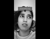 Girl guesses gibberish thirds teeth or stay 