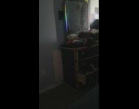 Mirror side reflection produces rainbow colors inside the room