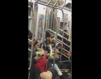 Black beanie skeleton subway 