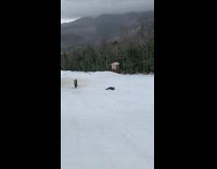 Snowboarder jumps over ramp and lands on back