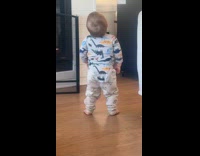 Little boy high vibe dance to music