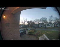 Delivery man run away from the dog