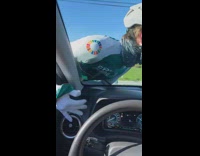 Biker misses turn crashes