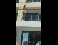 Woman with pants down takes selfie 