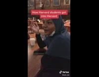 Girl asks friends how they got into Harvard