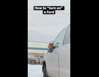 Guy shows how to turn on a ford truck 
