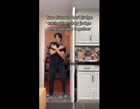 Guy dancing in kitchen tiktok