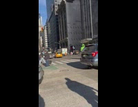 Person wears a balloon made Christmas costume 