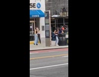 Guy interrupts four girls tiktok dance chase 