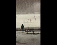 Soccer game in the snow