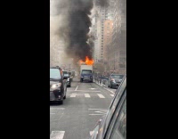Collab WINY - Truck on fire on side of street