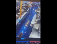 Woman employee slipped and fell down on the floor