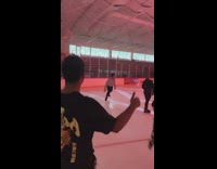 Guy tries ice skating for the first time 