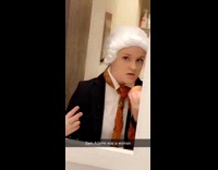 Girl sam adams halloween costume bathroom makeup 