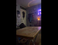 Cat tries going out jumps on door