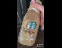 Girl puts Starbucks frappucino in freezer
