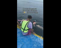 Guy wearing life vest thinks hes drowning 