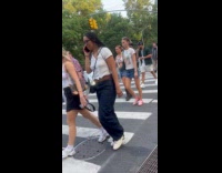Man shouts stop walking to let car pass