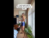 Australian guy dances after asking questions 
